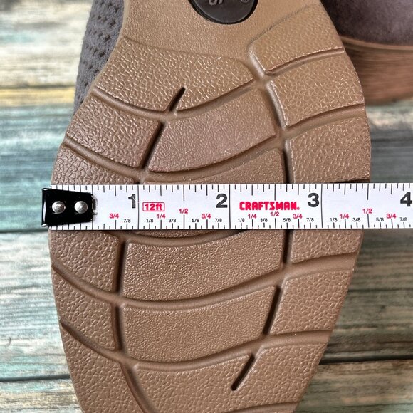 Earth Origins Ankle Bootie Size 7.5M Gray Suede Zip Low Block Heel Comfort Boot - Picture 10 of 12